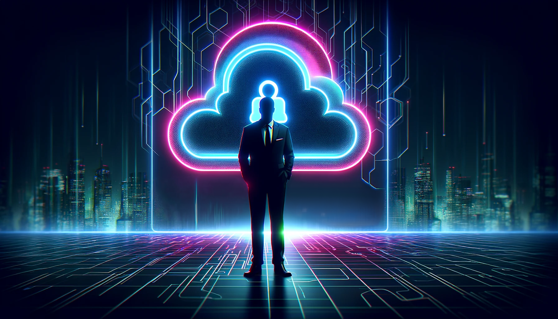A digital representation of Cybersecurity Solutions with a focus on empowering businesses.