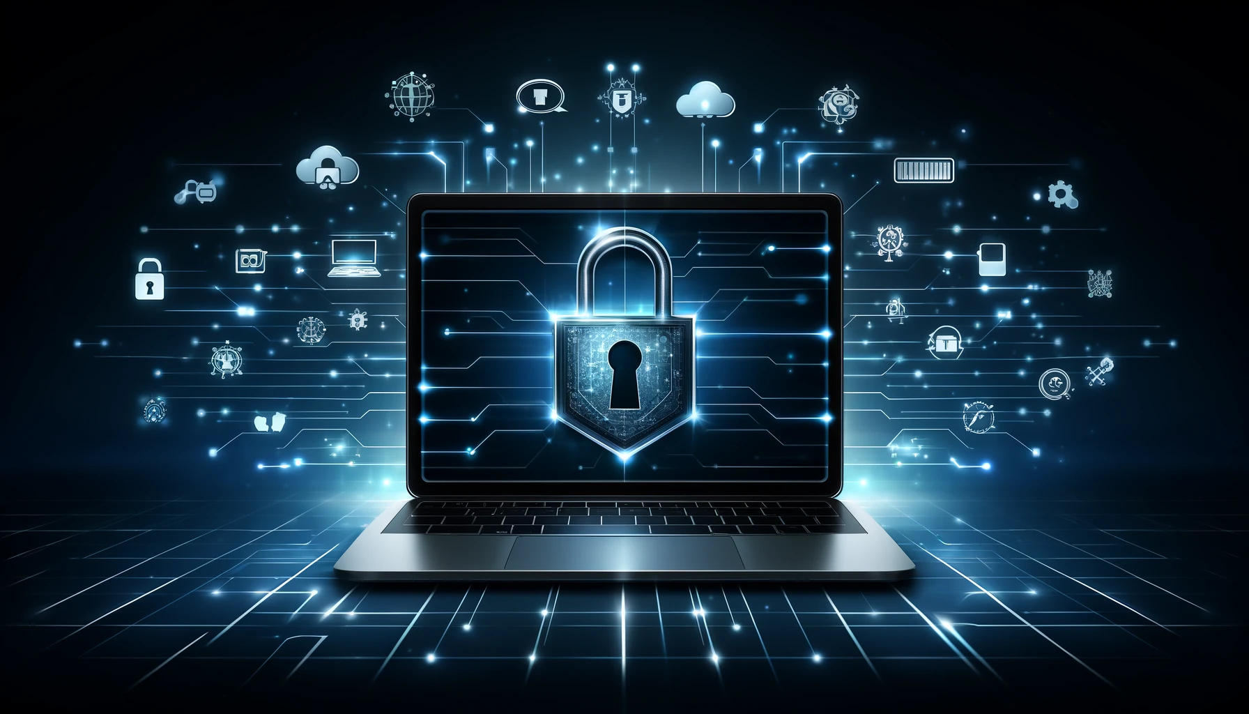 A high-tech visual showcasing cutting-edge cybersecurity measures to fortify and protect digital assets.