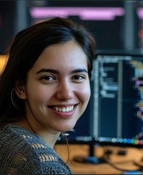 Digital Transformation Engineer | Guilda - Smiling engineer at workstation